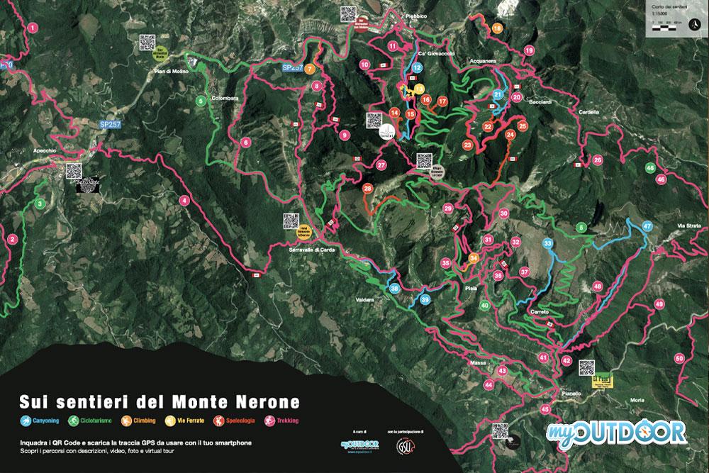 Mappa - Sui Sentieri del Monte Nerone - Fronte